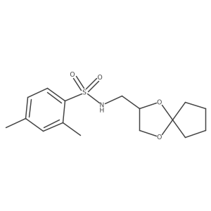 N-(1,4-dioxaspiro[4.4]nonan-2-ylmethyl)-2,4-dimethylbenzenesulfonamide结构式