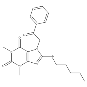 1,3-dimethyl-7-(2-oxo-2-phenylethyl)-8-(pentylamino)-1H-purine-2,6(3H,7H)-dione结构式