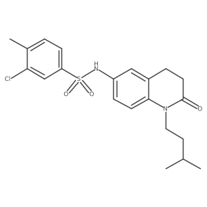 3-chloro-N-(1-isopentyl-2-oxo-1,2,3,4-tetrahydroquinolin-6-yl)-4-methylbenzenesulfonamide结构式