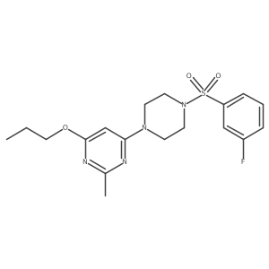 4-(4-((3-Fluorophenyl)sulfonyl)piperazin-1-yl)-2-methyl-6-propoxypyrimidine Structure