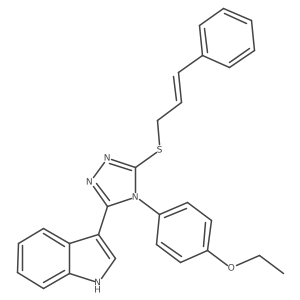 (E)-3-(5-(cinnamylthio)-4-(4-ethoxyphenyl)-4H-1,2,4-triazol-3-yl)-1H-indole结构式
