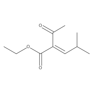 Ethyl (2E)-2-acetyl-4-methyl-2-pentenoate结构式