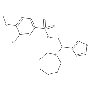 N-(2-(azepan-1-yl)-2-(thiophen-3-yl)ethyl)-3-chloro-4-methoxybenzenesulfonamide结构式