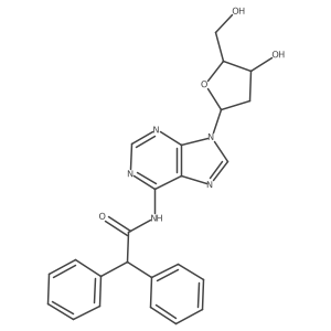 N-(9-((2R,4S,5R)-4-Hydroxy-5-(hydroxymethyl)tetrahydrofuran-2-yl)-9H-purin-6-yl)-2,2-diphenylacetamide结构式