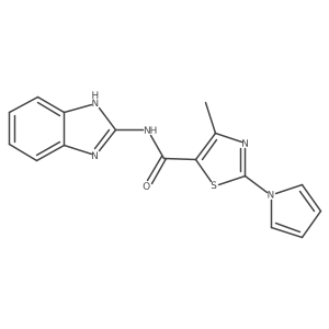N-(1,3-dihydro-2H-benzimidazol-2-ylidene)-4-methyl-2-(1H-pyrrol-1-yl)-1,3-thiazole-5-carboxamide Structure