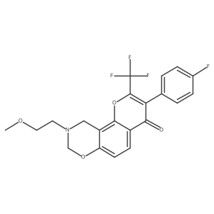 3-(4-fluorophenyl)-9-(2-methoxyethyl)-2-(trifluoromethyl)-9,10-dihydro-4H,8H-chromeno[8,7-e][1,3]oxazin-4-one Structure