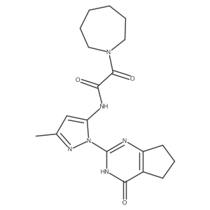 2-(azepan-1-yl)-N-(3-methyl-1-(4-oxo-4,5,6,7-tetrahydro-3H-cyclopenta[d]pyrimidin-2-yl)-1H-pyrazol-5-yl)-2-oxoacetamide Structure