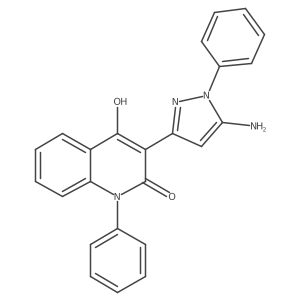 3-(5-Amino-1-phenylpyrazol-3-yl)-4-hydroxy-1-phenylhydroquinolin-2-one Structure