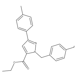 Ethyl 1-(4-fluorobenzyl)-3-p-tolyl-1H-pyrazole-5-carboxylate结构式