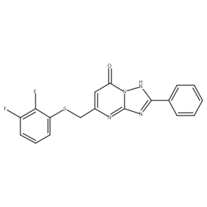 5-[(2,3-difluorophenyl)sulfanylmethyl]-2-phenyl-1H-[1,2,4]triazolo[1,5-a]pyrimidin-7-one Structure