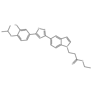 Ethyl 3-[5-(5-{3-chloro-4-[(1-methylethyl)oxy]phenyl}-1,2,4-oxadiazol-3-yl)-1H-indol-1-yl]propanoate Structure