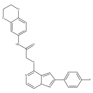 N-(2,3-dihydro-1,4-benzodioxin-6-yl)-2-{[2-(4-fluorophenyl)pyrazolo[1,5-a]pyrazin-4-yl]sulfanyl}acetamide Structure