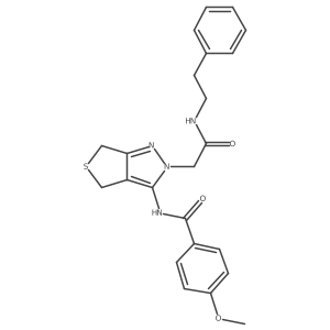 4-methoxy-N-(2-(2-oxo-2-(phenethylamino)ethyl)-4,6-dihydro-2H-thieno[3,4-c]pyrazol-3-yl)benzamide Structure