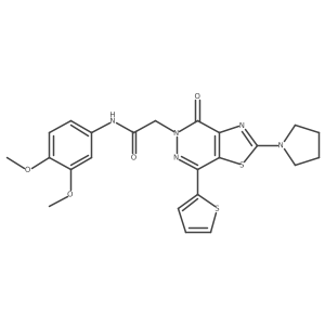 COc1ccc(NC(=O)Cn2nc(-c3cccs3)c3sc(N4CCCC4)nc3c2=O)cc1OC结构式