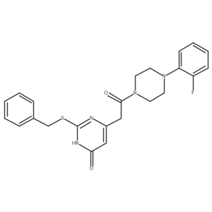 2-(benzylthio)-6-(2-(4-(2-fluorophenyl)piperazin-1-yl)-2-oxoethyl)pyrimidin-4(3H)-one结构式