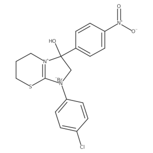 1-(4-chlorophenyl)-3-hydroxy-3-(4-nitrophenyl)-3,5,6,7-tetrahydro-2H-imidazo[2,1-b][1,3]thiazin-1-ium bromide Structure