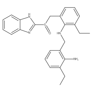 Benzenemethanamine,2-amino-n-[2-[(1h-benzimidazol-2-ylsulfinyl)methyl]-6-ethylphenyl]-3-ethyl-结构式