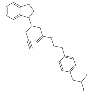 N-{2-[4-(difluoromethoxy)phenyl]ethyl}-2-[(2,3-dihydro-1H-inden-1-yl)(prop-2-yn-1-yl)amino]acetamide Structure
