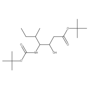 tert-butyl (3R,4S,5S)-3-hydroxy-5-methyl-4-[(2-methylpropan-2-yl)oxycarbonylamino]heptanoate Structure