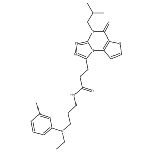 N-(3-(ethyl(m-tolyl)amino)propyl)-3-(4-isobutyl-5-oxo-4,5-dihydrothieno[2,3-e][1,2,4]triazolo[4,3-a]pyrimidin-1-yl)propanamide结构式