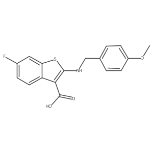 6-Fluoro-2-[[(4-methoxyphenyl)methyl]amino]benzo[b]thiophene-3-carboxylic acid Structure