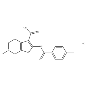 6-Methyl-2-(4-methylbenzamido)-4,5,6,7-tetrahydrothieno[2,3-c]pyridine-3-carboxamide hydrochloride Structure