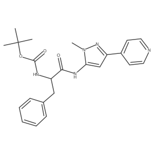(S)-tert-Butyl 1-(1-methyl-3-(pyridin-4-yl)-1H-pyrazol-5-ylamino)-1-oxo-3-phenylpropan-2-ylcarbamate Structure