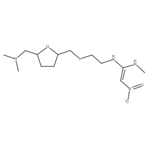 2,2'-Methylene-bis(N-(2-[((5-[(dimethylamino)methyl]-2-furanyl)thio)ethyl]-N'-methyl)-2-nitro-1,1'-ethenediamine) Structure