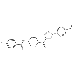 N-(1-(1-(4-ethylphenyl)-1H-1,2,3-triazole-4-carbonyl)piperidin-4-yl)-4-fluorobenzamide结构式