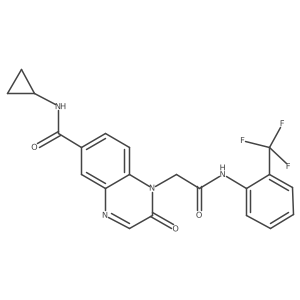 N-cyclopropyl-2-oxo-1-(2-oxo-2-((2-(trifluoromethyl)phenyl)amino)ethyl)-1,2-dihydroquinoxaline-6-carboxamide结构式