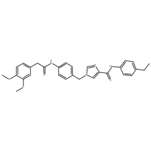 1-(4-(2-(3,4-dimethoxyphenyl)acetamido)benzyl)-N-(4-ethylphenyl)-1H-imidazole-4-carboxamide结构式
