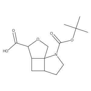 1H,7H-Furo[4a(2),3a(2):1,4]cyclobuta[1,2-b]pyrrole-1,5-dicarboxylic acid, hexahydro-, 1-(1,1-dimethylethyl) ester, (3aR,4aS,7aS)-rel-结构式