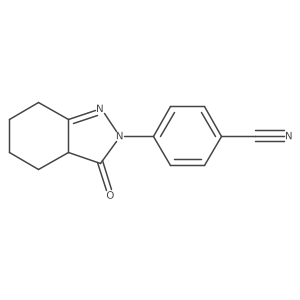 4-(3-oxo-3,3a,4,5,6,7-hexahydro-2H-indazol-2-yl)benzonitrile结构式