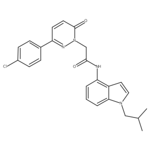 2-[3-(4-chlorophenyl)-6-oxopyridazin-1(6H)-yl]-N-[1-(2-methylpropyl)-1H-indol-4-yl]acetamide结构式