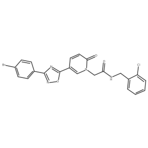 2-(5-(3-(4-bromophenyl)-1,2,4-oxadiazol-5-yl)-2-oxopyridin-1(2H)-yl)-N-(2-chlorobenzyl)acetamide结构式