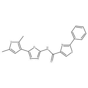 N-(5-(2,5-dimethylfuran-3-yl)-1,3,4-oxadiazol-2-yl)-2-phenylthiazole-4-carboxamide Structure