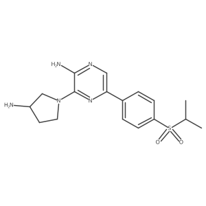 3-(3-Aminopyrrolidin-1-yl)-5-(4-isopropylsulfonylphenyl)pyrazin-2-amine Structure