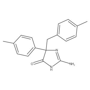 2-Amino-5-(4-methylphenyl)-5-[(4-methylphenyl)methyl]-4,5-dihydro-1H-imidazol-4-one结构式