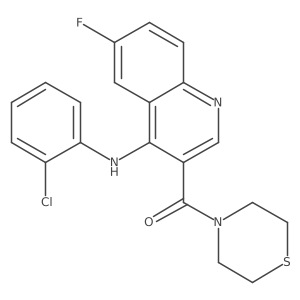(4-((2-Chlorophenyl)amino)-6-fluoroquinolin-3-yl)(thiomorpholino)methanone Structure
