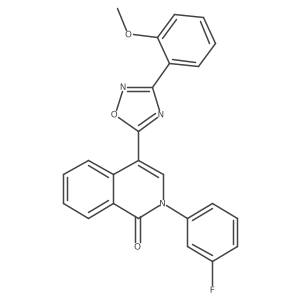 2-(3-fluorophenyl)-4-(3-(2-methoxyphenyl)-1,2,4-oxadiazol-5-yl)isoquinolin-1(2H)-one Structure
