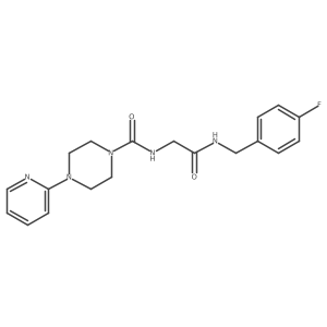 N-{2-[(4-fluorobenzyl)amino]-2-oxoethyl}-4-(pyridin-2-yl)piperazine-1-carboxamide结构式