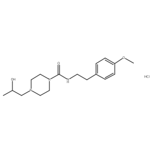 4-(2-hydroxypropyl)-N-(4-methoxyphenethyl)piperazine-1-carboxamide hydrochloride Structure