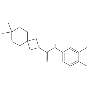N-(3,4-dimethylphenyl)-7,7-dimethyl-6,8-dioxa-2-azaspiro[3.5]nonane-2-carboxamide结构式