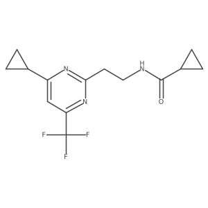 N-(2-(4-cyclopropyl-6-(trifluoromethyl)pyrimidin-2-yl)ethyl)cyclopropanecarboxamide结构式