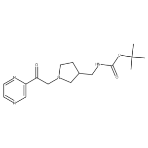 Tert-butyl ((1-(2-oxo-2-(pyrazin-2-yl)ethyl)pyrrolidin-3-yl)methyl)carbamate Structure