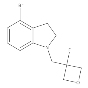 4-Bromo-1-((3-fluorooxetan-3-yl)methyl)indoline Structure