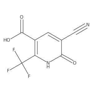 1,6-Dihydro-2-(trifluoromethyl)-5-cyano-6-oxo-3-pyridinecarboxylic acid结构式