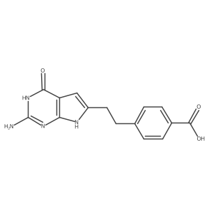 4-[2-(2-Amino-4-oxo-4,7-dihydro-3H-pyrrolo[2,3-d]pyrimidin-6-yl)-ethyl]-benzoic acid结构式