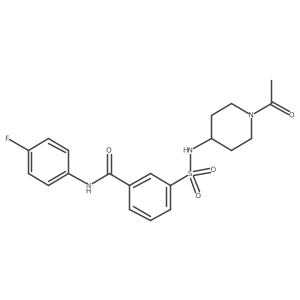3-[[(1-Acetyl-4-piperidinyl)amino]sulfonyl]-N-(4-fluorophenyl)benzamide结构式