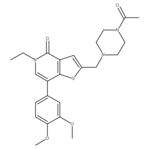2-[(4-Acetylpiperazin-1-yl)methyl]-7-(3,4-dimethoxyphenyl)-5-ethylthieno[3,2-c]pyridin-4-one Structure